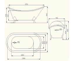 Magliezza Чугунная ванна Maria 170x76 (ножки хром) – фотография-5